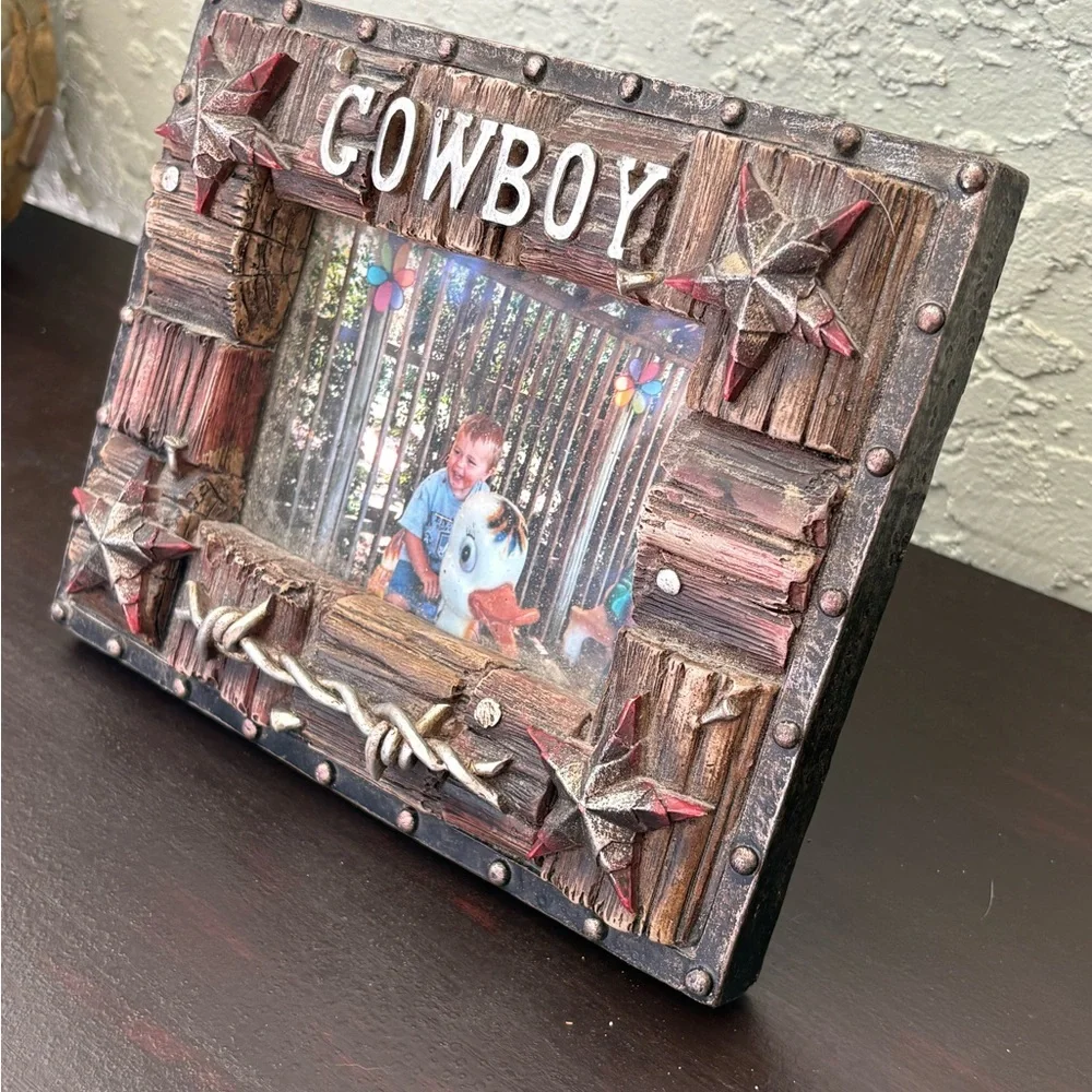 Picture Frame 4” x 6” Red Shed Home & Gifts Western/Rustic Theme “Cowboy”